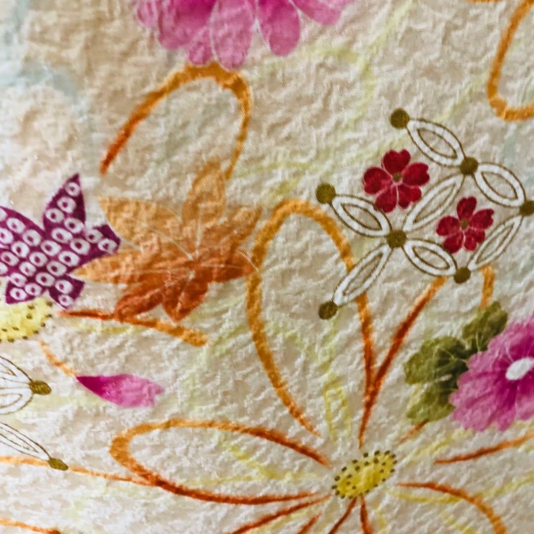 振袖正絹フルセット‼️豪華絢爛クリームラメキッラキラ ⭐︎花々金彩刺繍⭐︎新品豪華袋帯