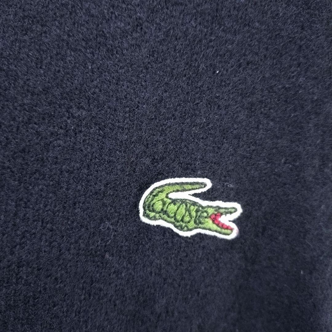 シュミーズラコステ　ベスト　文字ワニ　刺繍ロゴ　ウール100％　ブラック