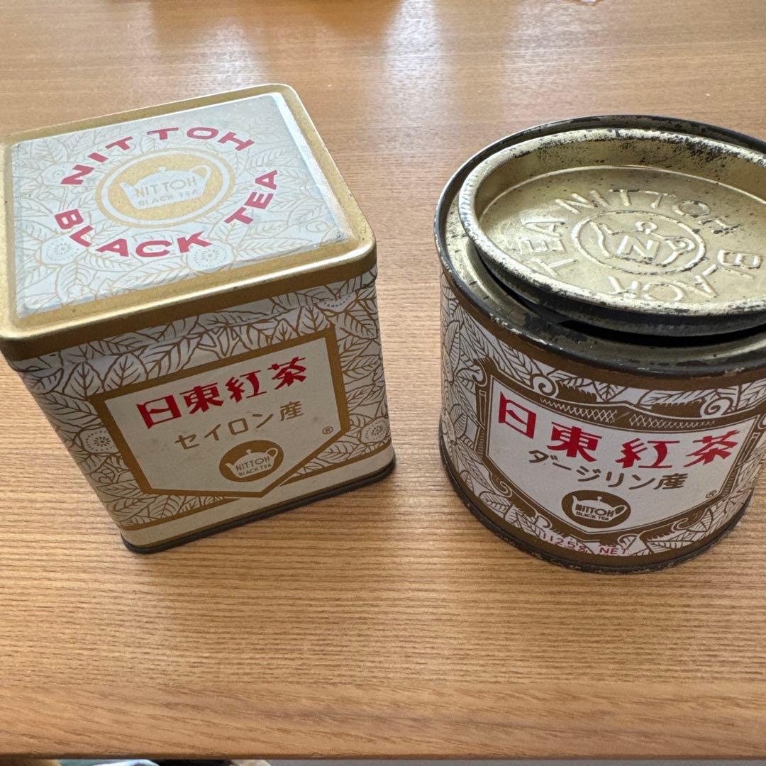 日東紅茶缶 レトロ缶