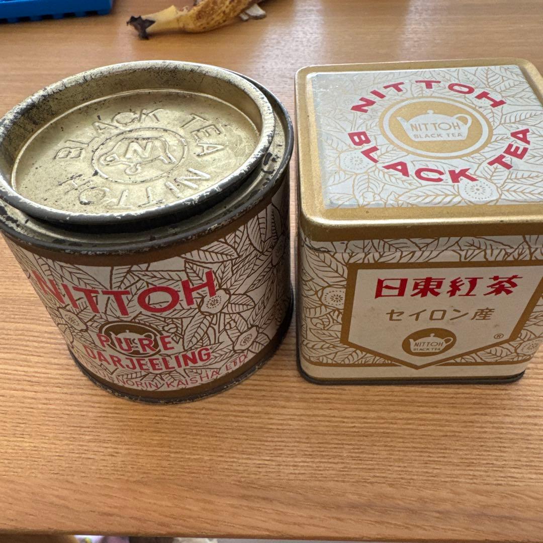 日東紅茶缶 レトロ缶