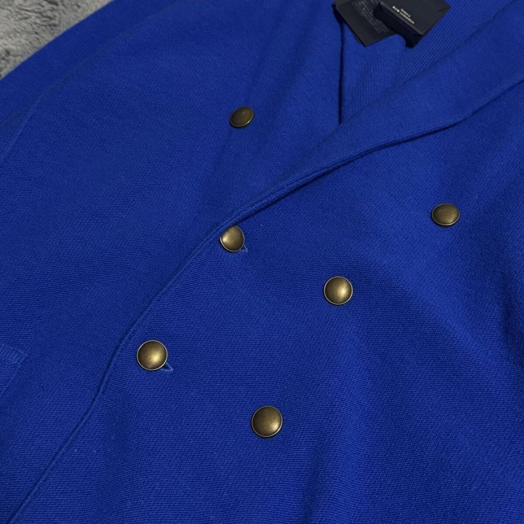 XXXLサイズ LARDINI ブートニエール ニットジャケット ダブル ブルー
