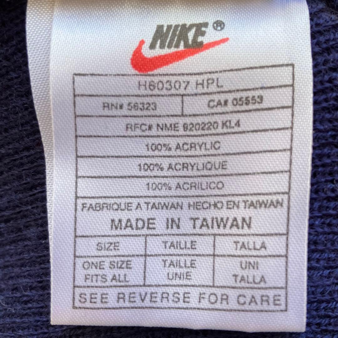 90's NIKE ナイキ ニットキャップ ビーニー 刺繍ロゴ 銀タグ