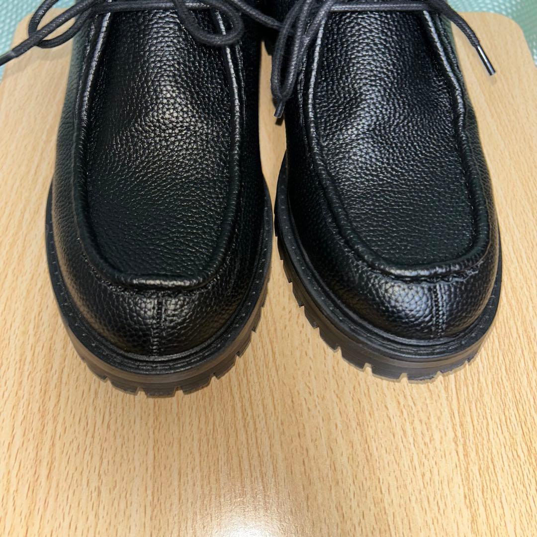 ZARA モックトゥシューズ チロリアン ブラック レザー モカシン black