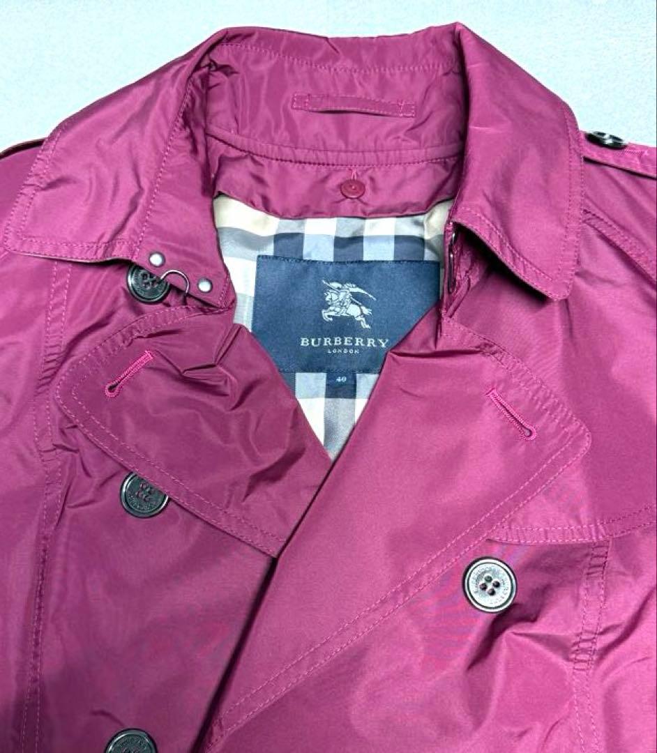 BURBERRY ピンクトレンチコートサイズ40
