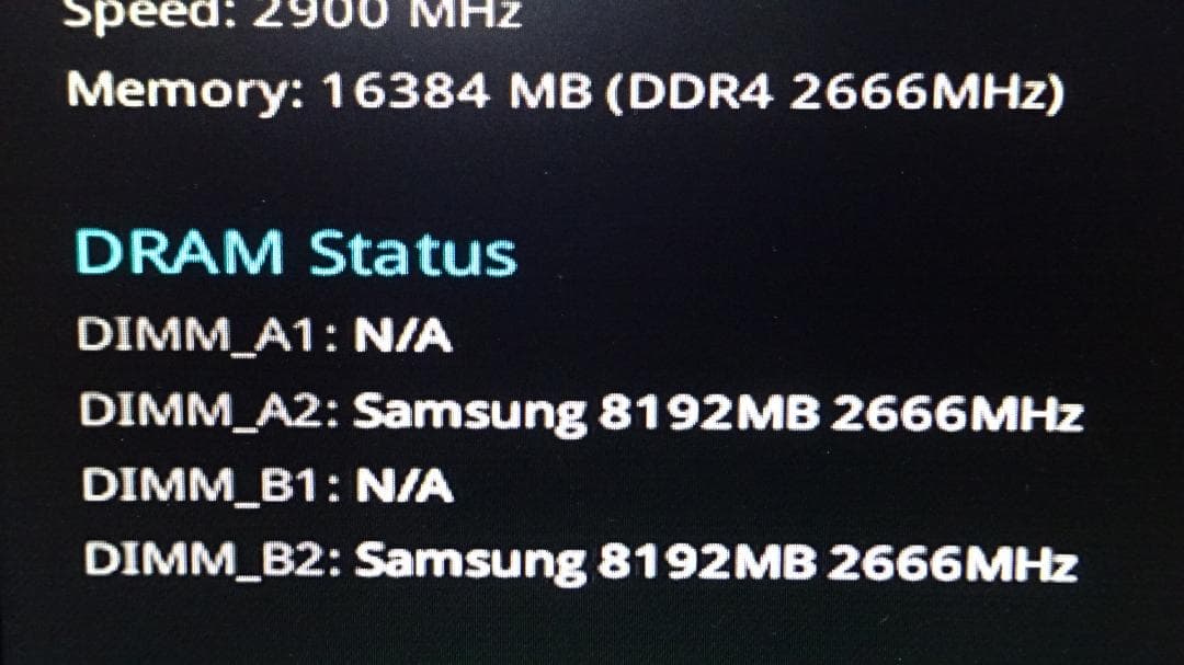 SAMSUNG DDR4-2666 8GB×2枚（16GB）