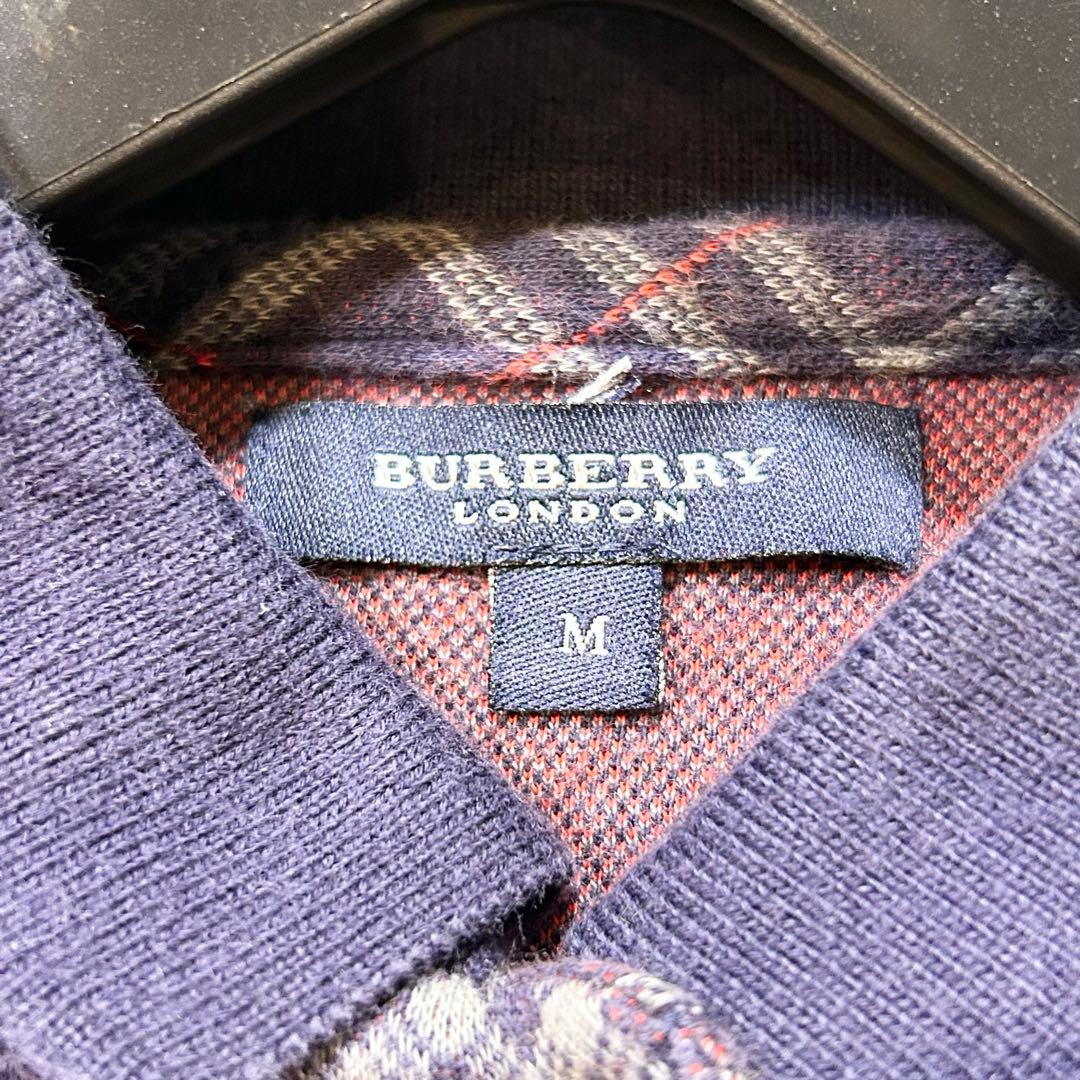 超希少✨️BURBERRY ノバチェック ホースロゴ 金ボタン ポロシャツ M