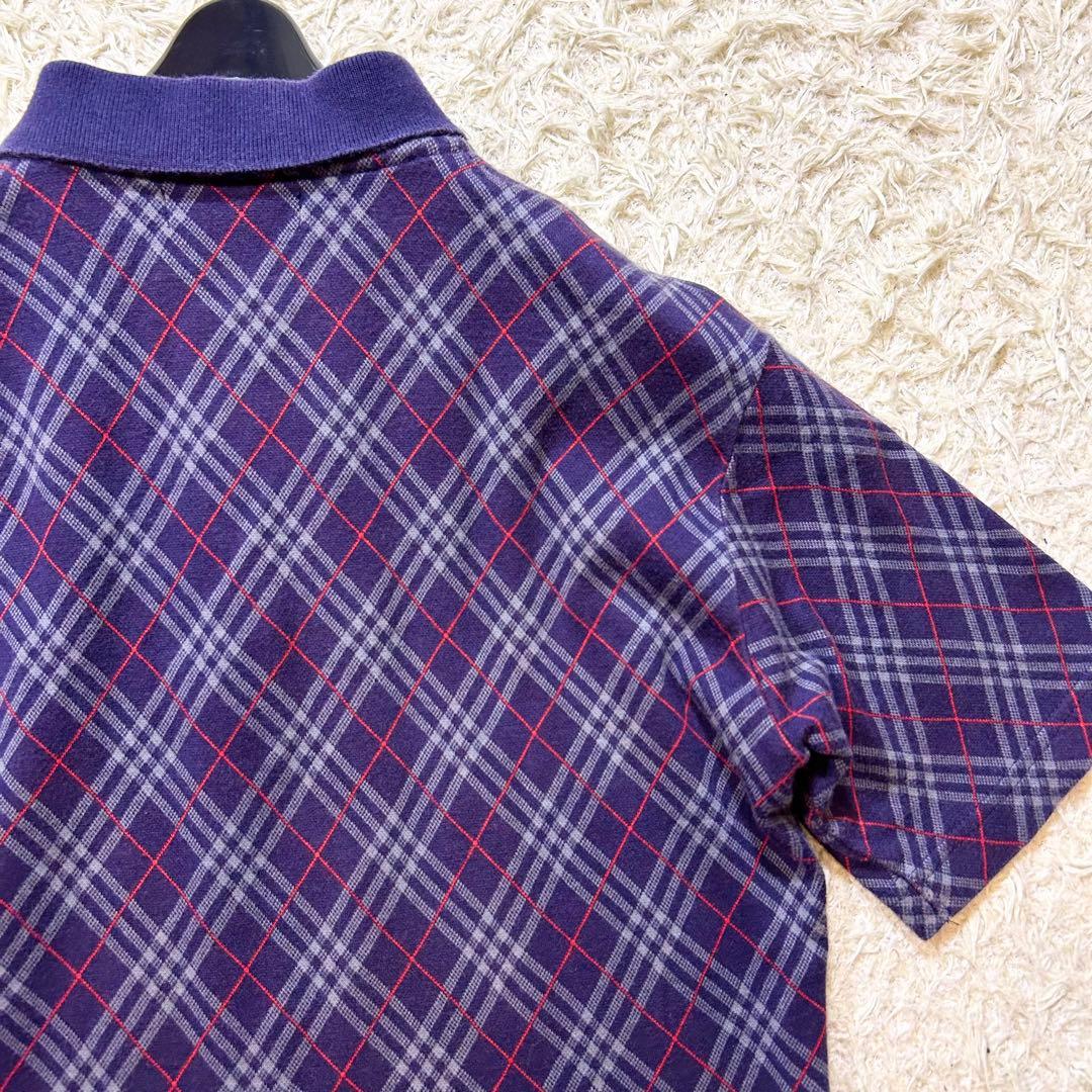 超希少✨️BURBERRY ノバチェック ホースロゴ 金ボタン ポロシャツ M