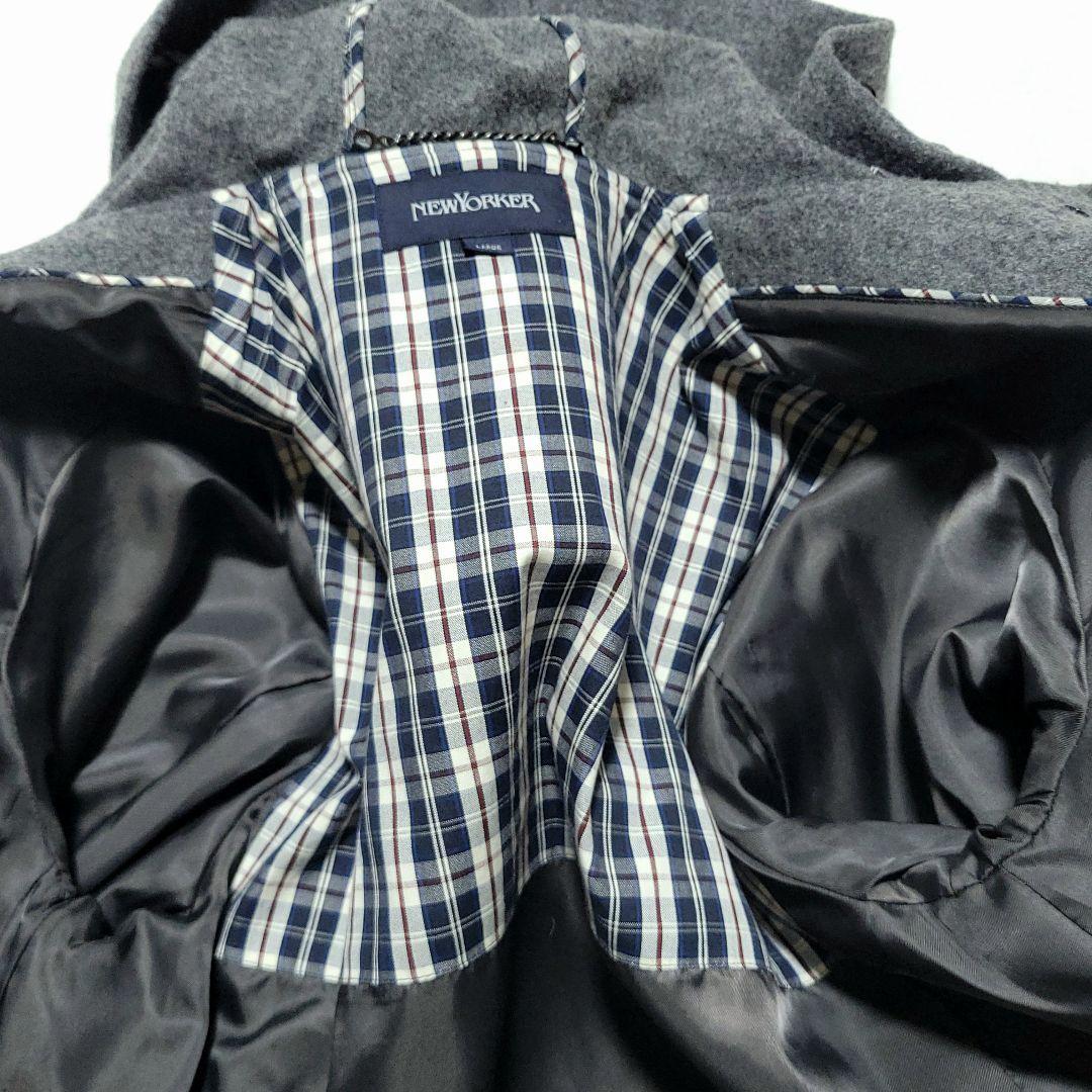 【未使用級 現行】ニューヨーカー　ロング ダッフルコート トグル チェック L
