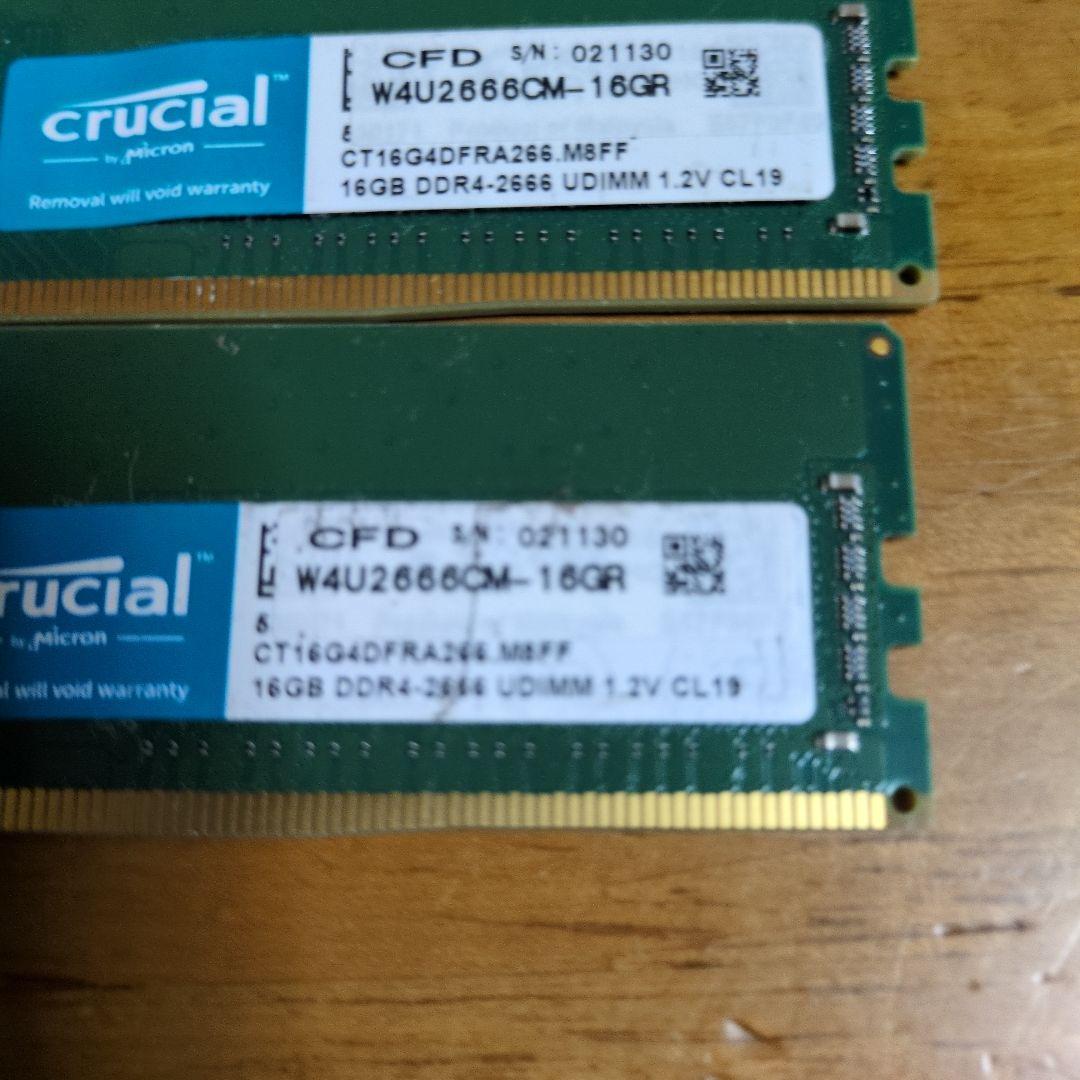 Crucial 16GB DDR4-2666 メモリ6枚