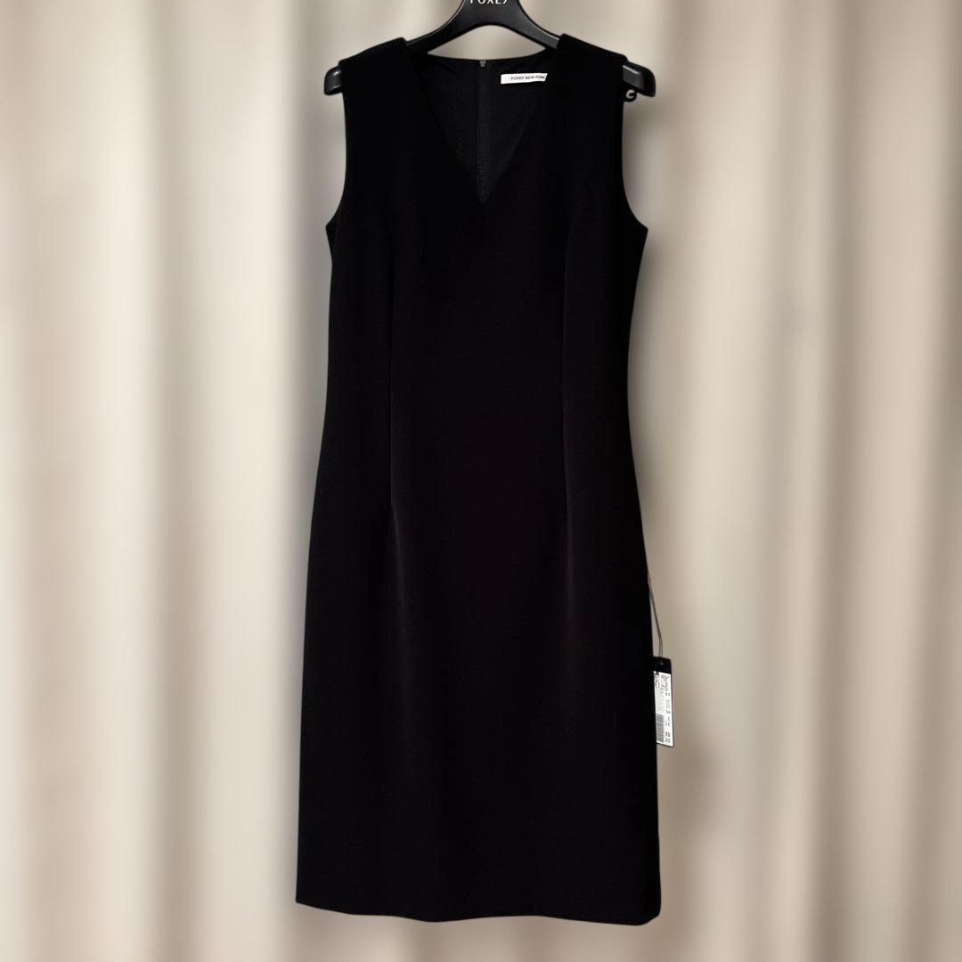 新品　Foxey NEWYORK フォクシー　ノースリーブワンピース　黒