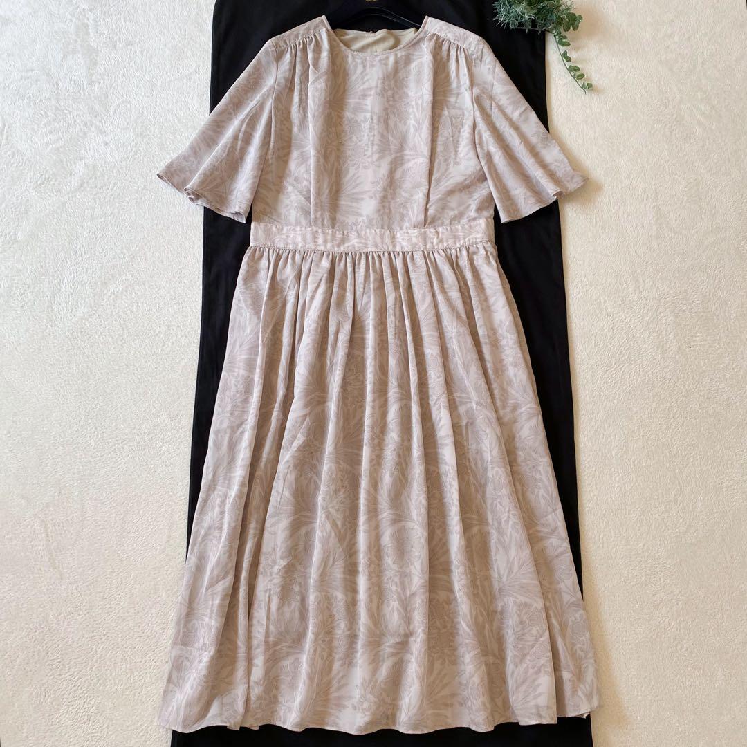 美品✨マッキントッシュロンドン　ボタニカル柄プリント　ロングフレアワンピース　L