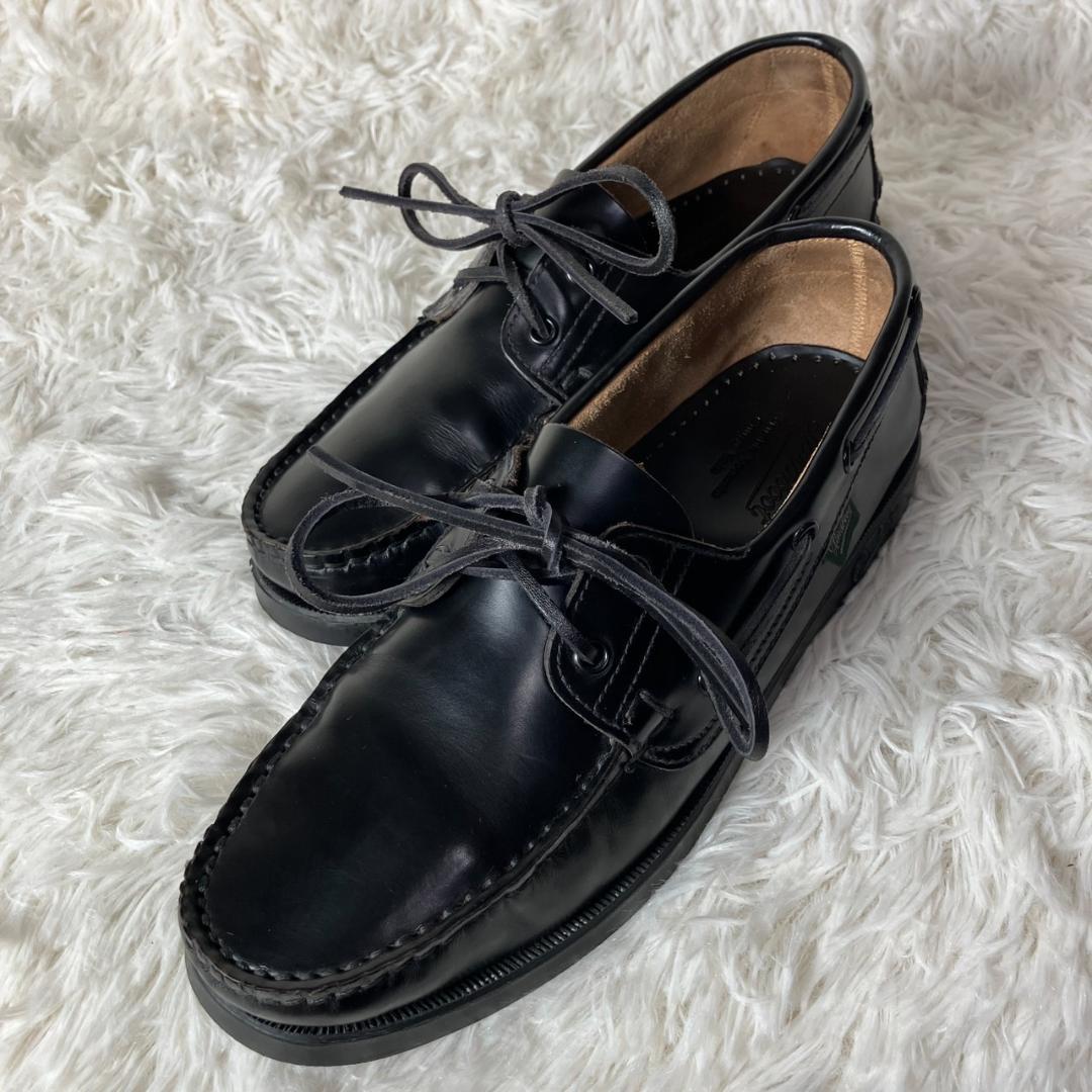 美品 Paraboot パラブーツ バース デッキシューズ ブラック 25㎝