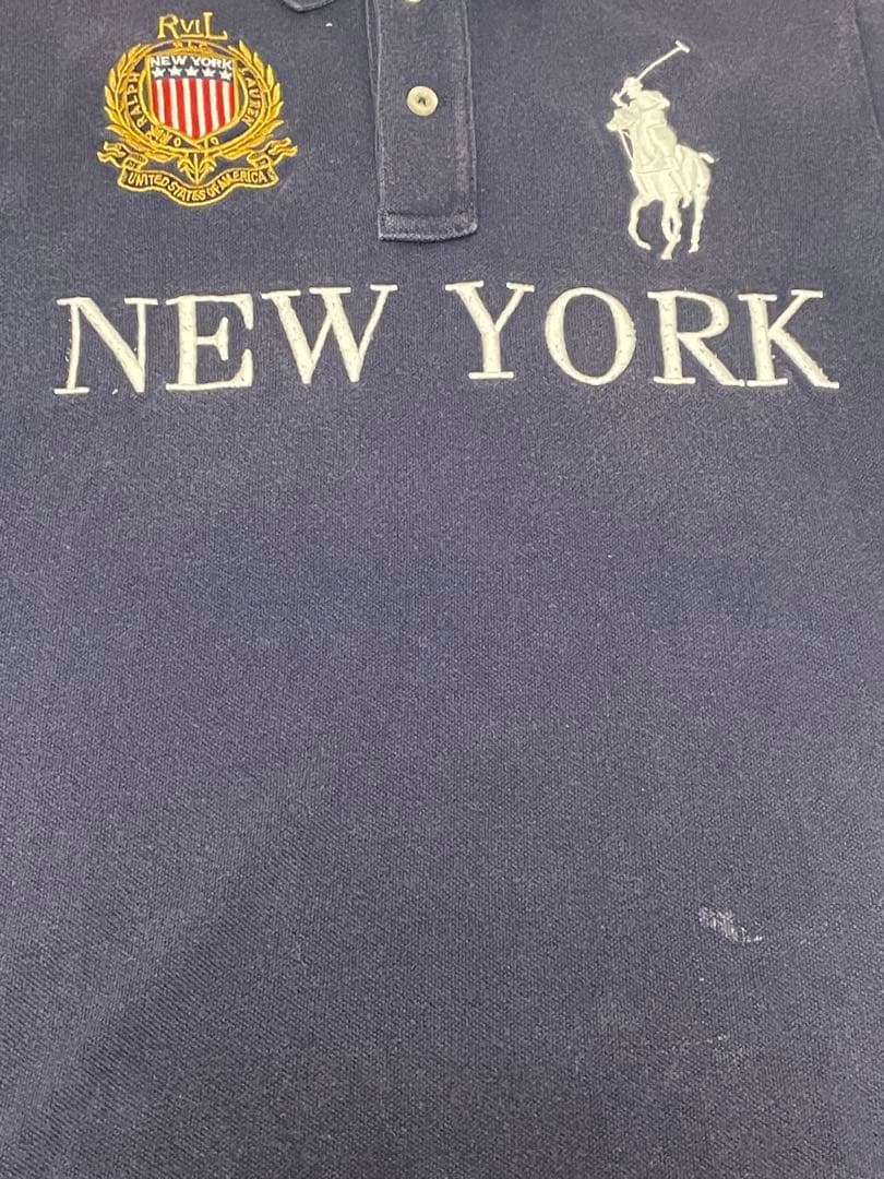 ラルフローレン　ビッグポニー　刺繍　ネイビー ポロシャツ 5 NEW YORK