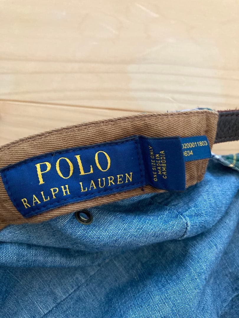 Ralph Lauren ラルフ キャップ 帽子 ポロ レザー チェック