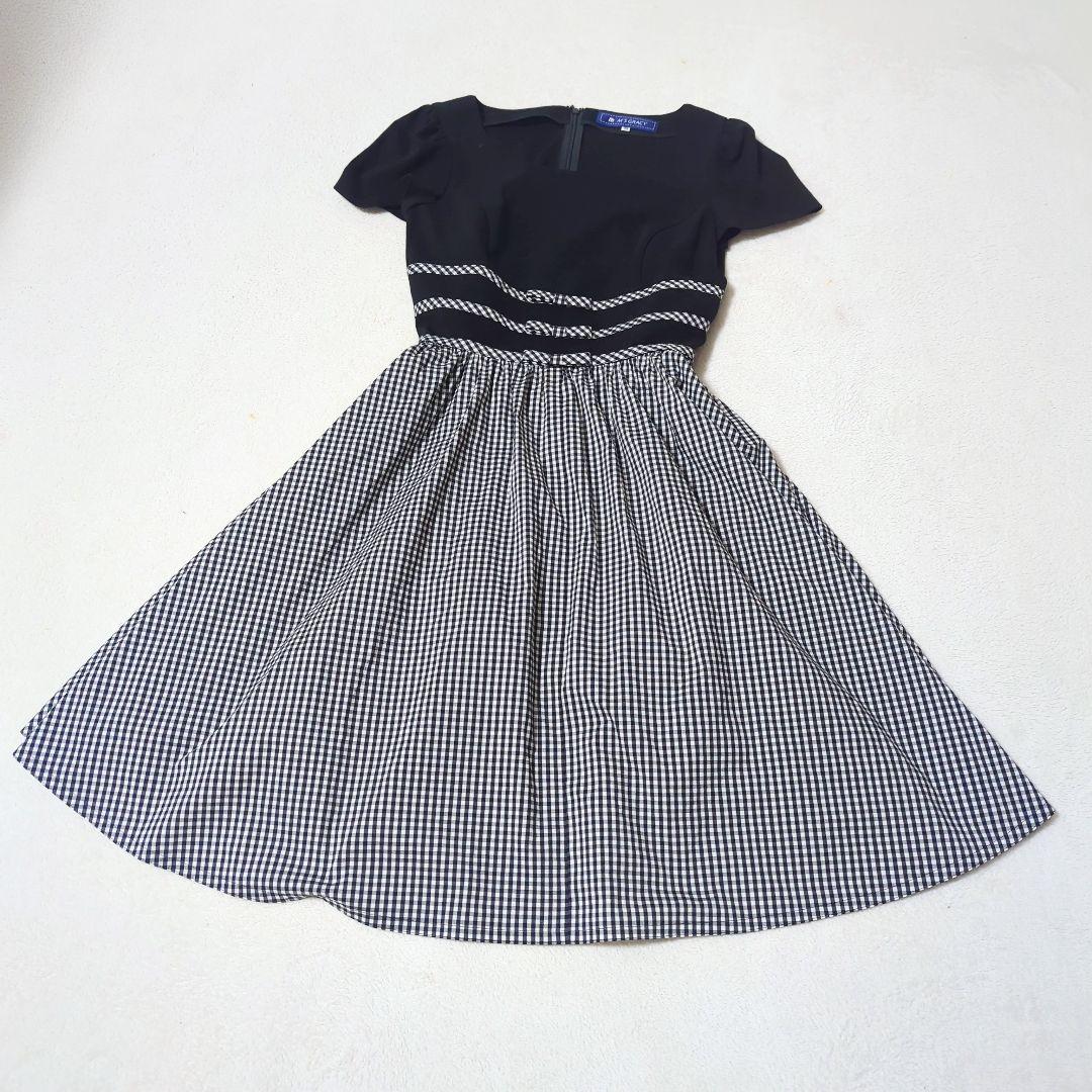 M'S GRACY エムズグレイシー ワンピース チェック ウエストリボン 38