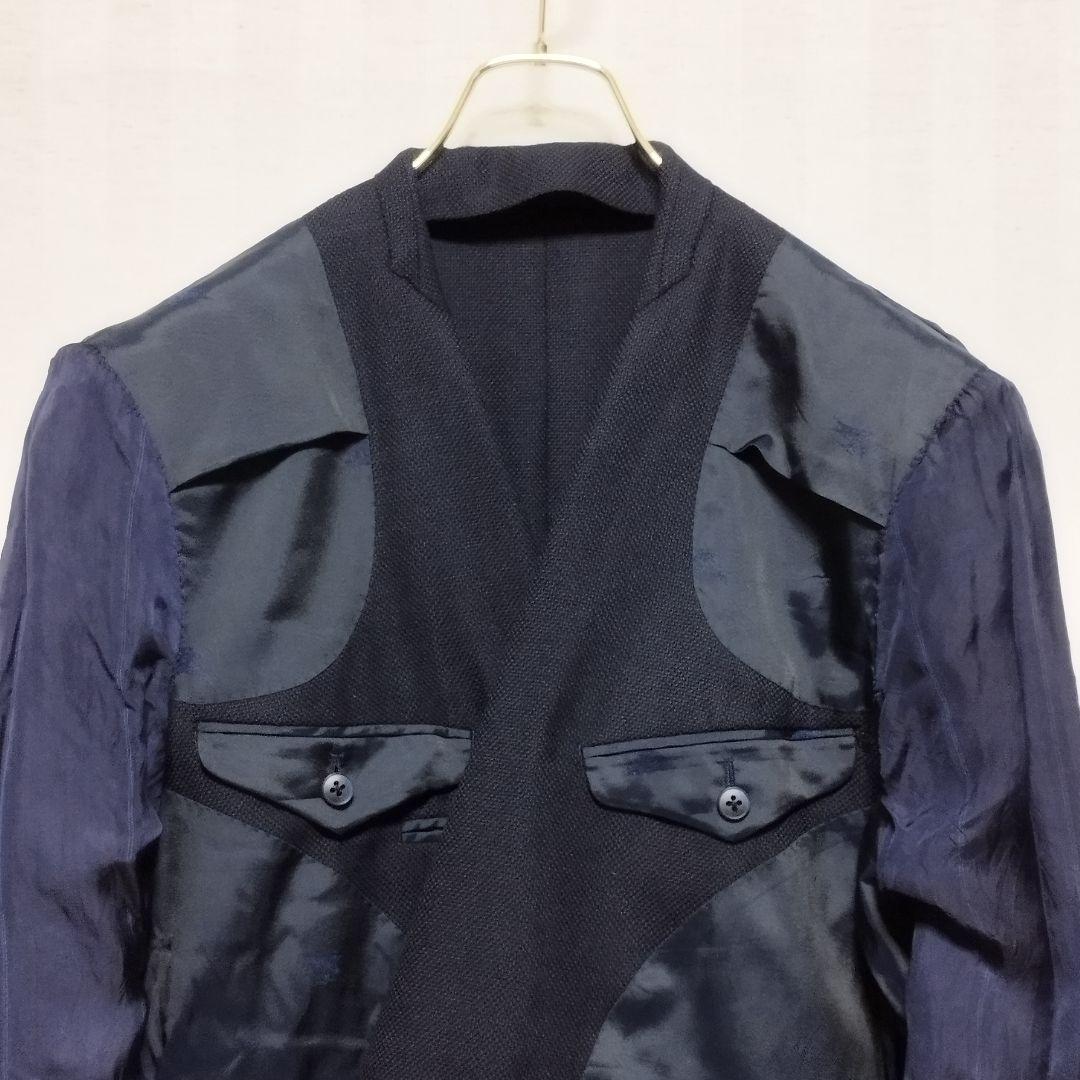 バーバリー 90sウール・カシミヤ 紺ブレダブル 金ボタン L 高級 日本製