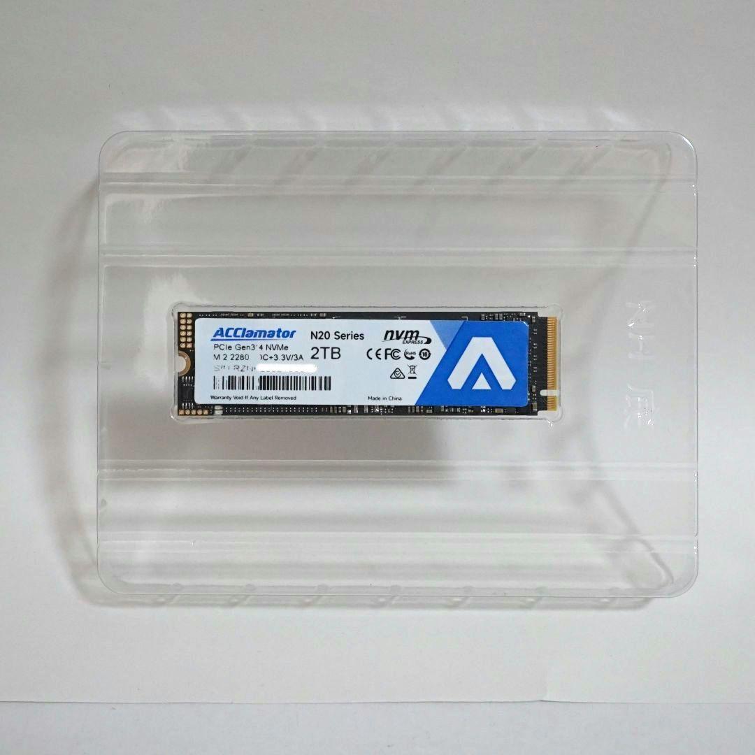 SSD 2TB M.2 NVMe（Acclamator N20）＋ヒートシンク