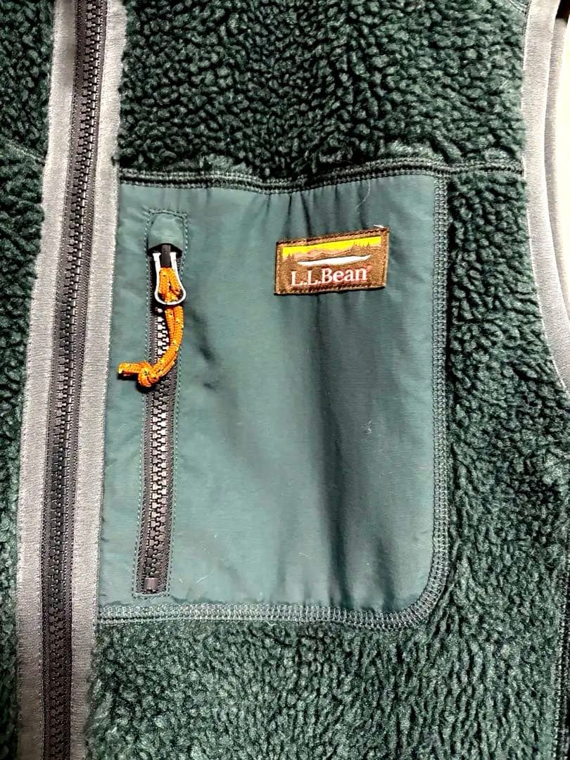 LLBean シェルパフリースベスト 米国レギュラー M グリーン