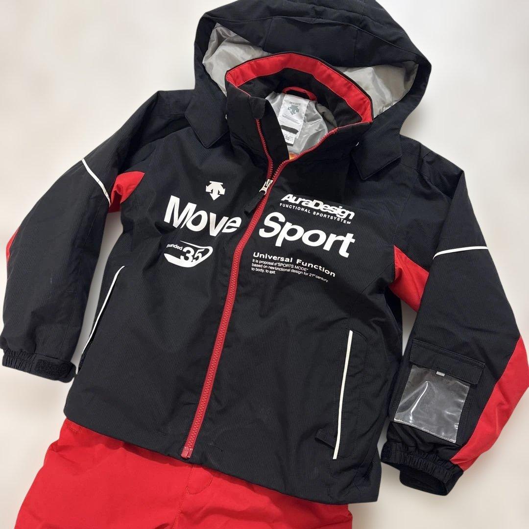 デサント MOVE SPORT 140cm子ども用スキーウェアセット 黒/赤