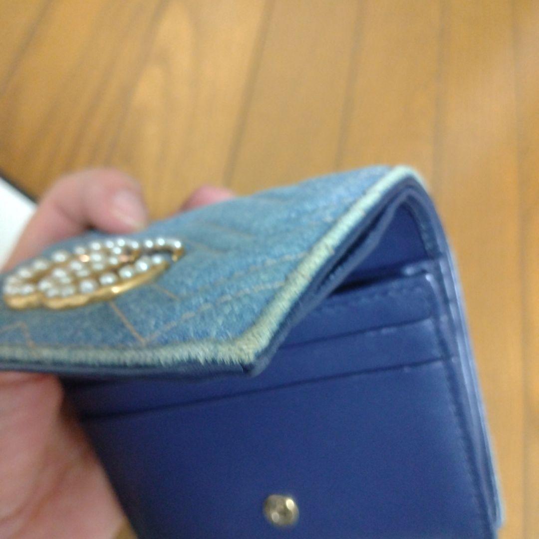 2月末まで出品予定　最終お値下げ　グッチ　デニム二つ折り財布
