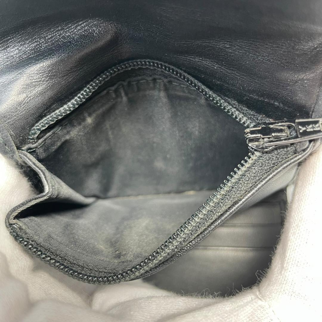 クリスチャンディオール 三つ折り財布 トロッター ブルー レザー