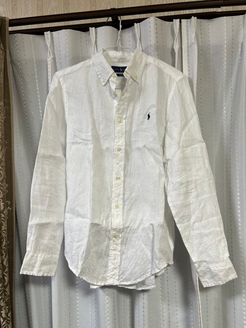 ラルフローレンCustomFIT ボタンダウン リネン100% 麻
