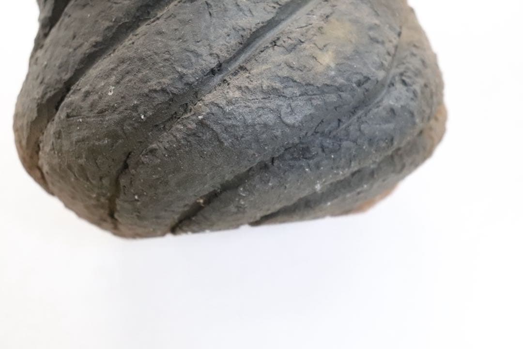 益子焼　坂田甚内作　黒陶窯変水指　茶道具　送料込み250825