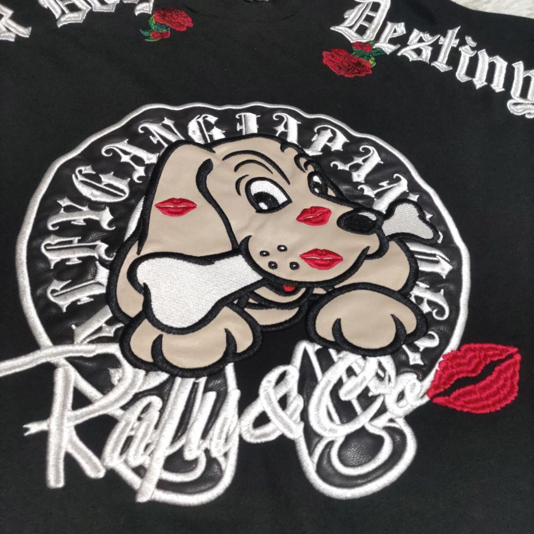 GALFY×Rafa&CoコラボTシャツ 刺繍 ブラック黒 小型犬