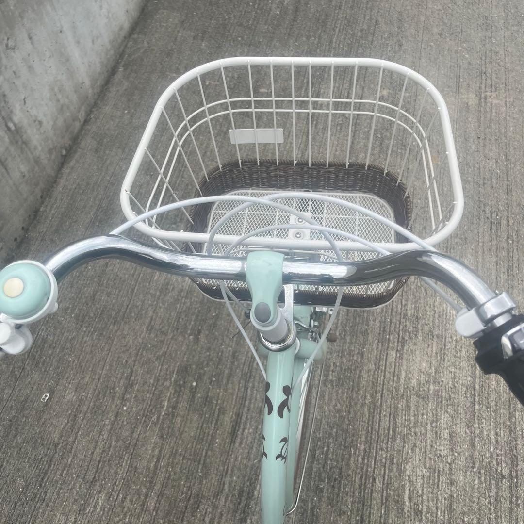専用ページ 【美品】子供用自転車 26インチ ミントグリーン 前面バスケット