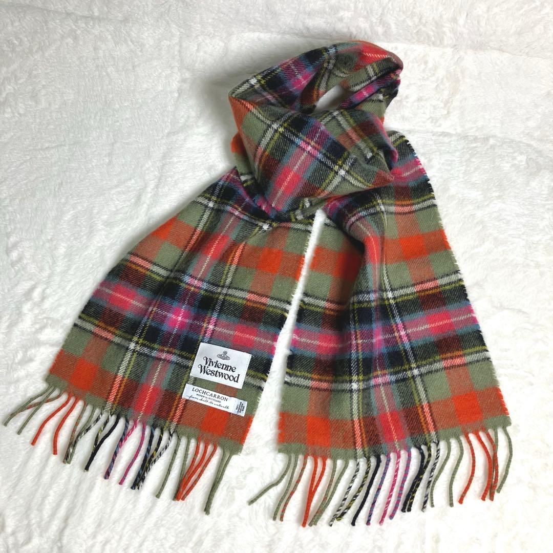 Vivienne Westwood✨チェックマフラー　スコットランド製ロキャロン