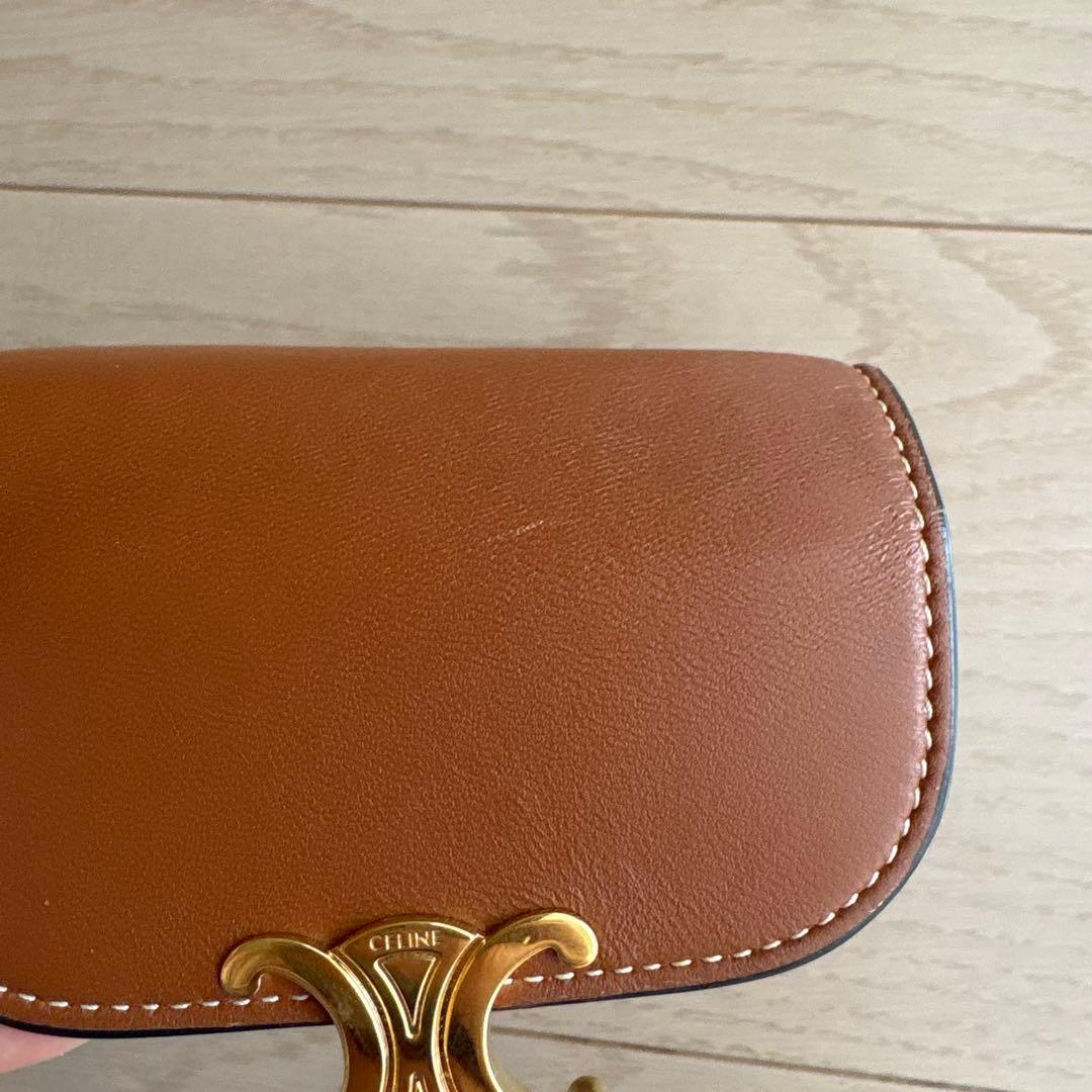 CELINE トリオンフ　ブラウン 三つ折り財布　美品
