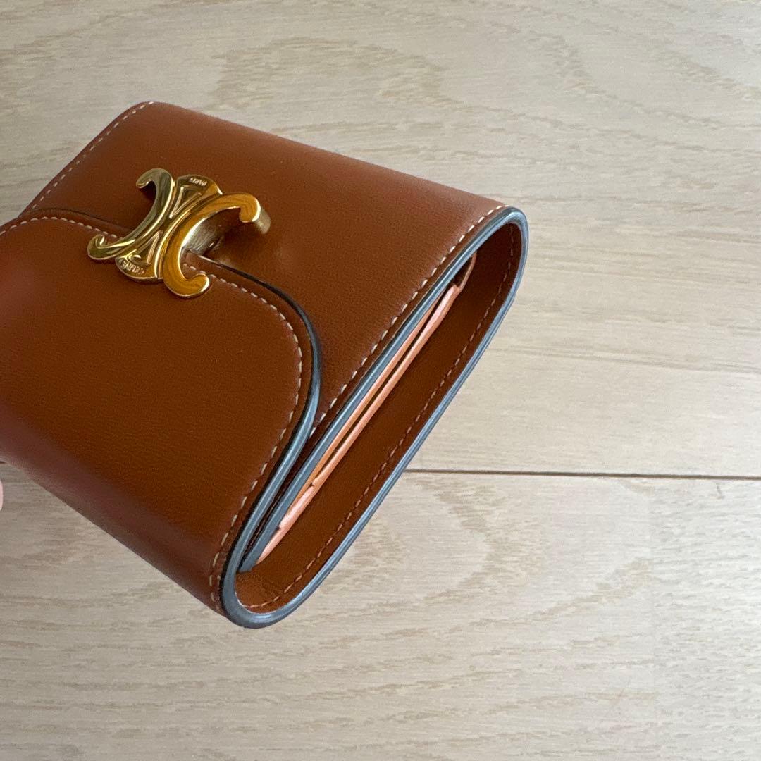 CELINE トリオンフ　ブラウン 三つ折り財布　美品