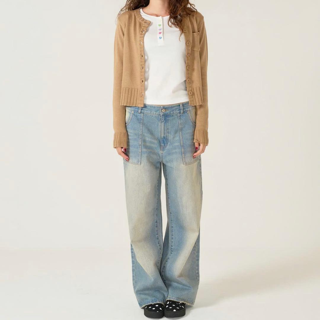 Tina:jojun スーパーローライズストレートデニムパンツ XS