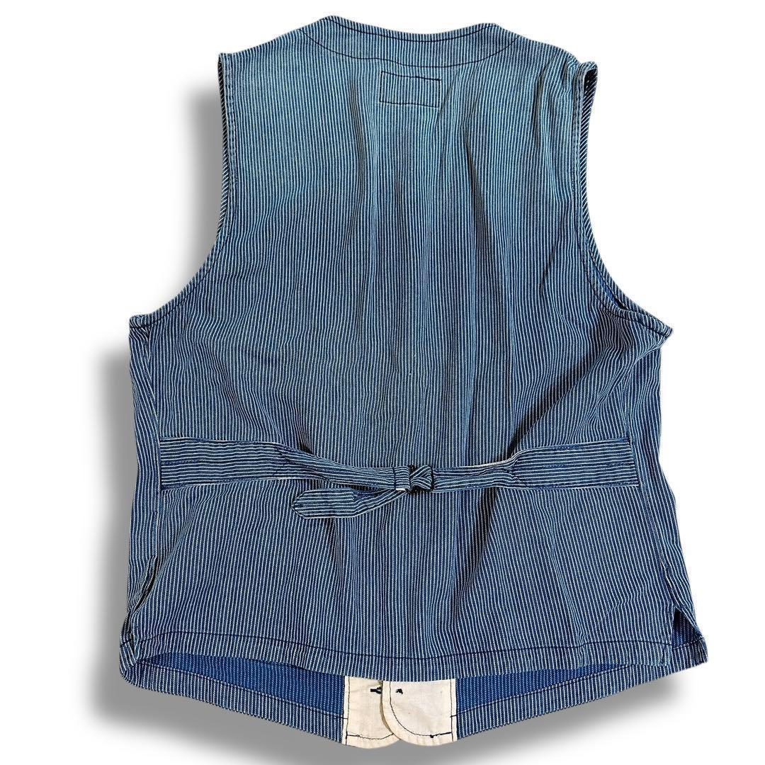 RRL ラルフローレン チェーンストライプ ワークベスト インディゴ Sサイズ