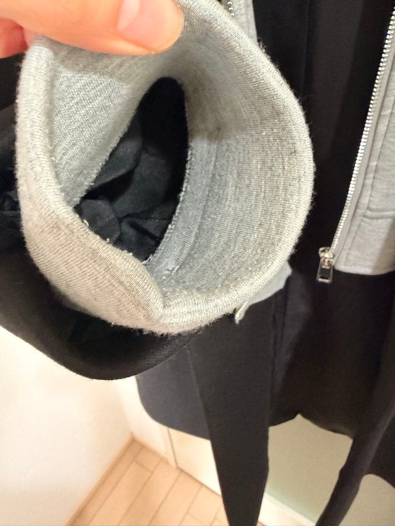 ZARA デタッチャブルフード コントラストコート M