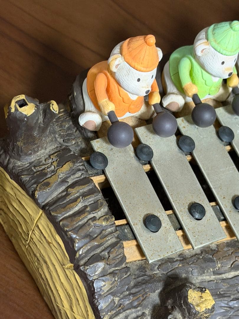 「こぐまの音楽隊」 からくり鉄琴オルゴール & 目覚まし置時計
