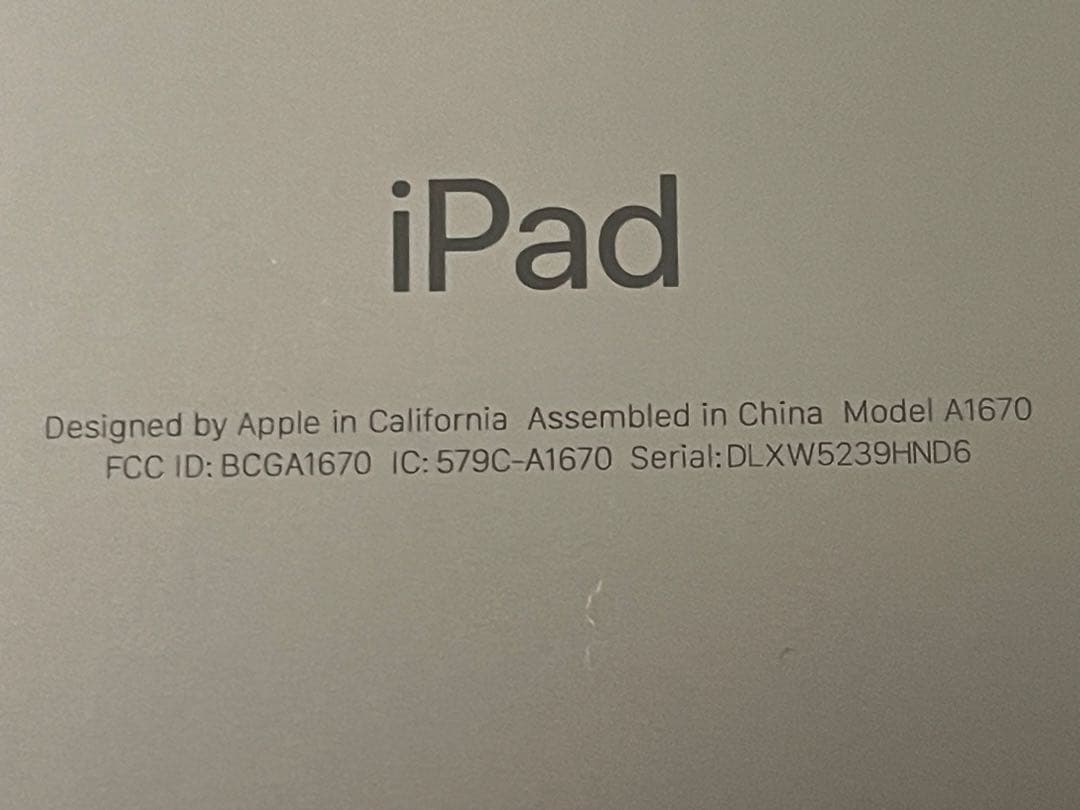 Apple iPad A1670 シルバー 本体
