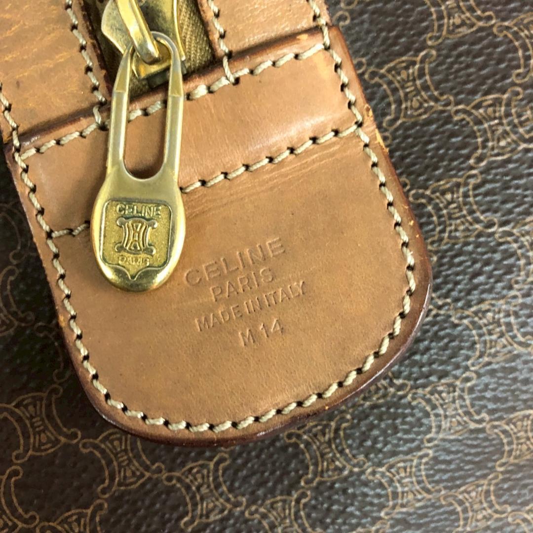 CELINE セリーヌ マカダム柄 ボストンバッグ ブラウン レディース