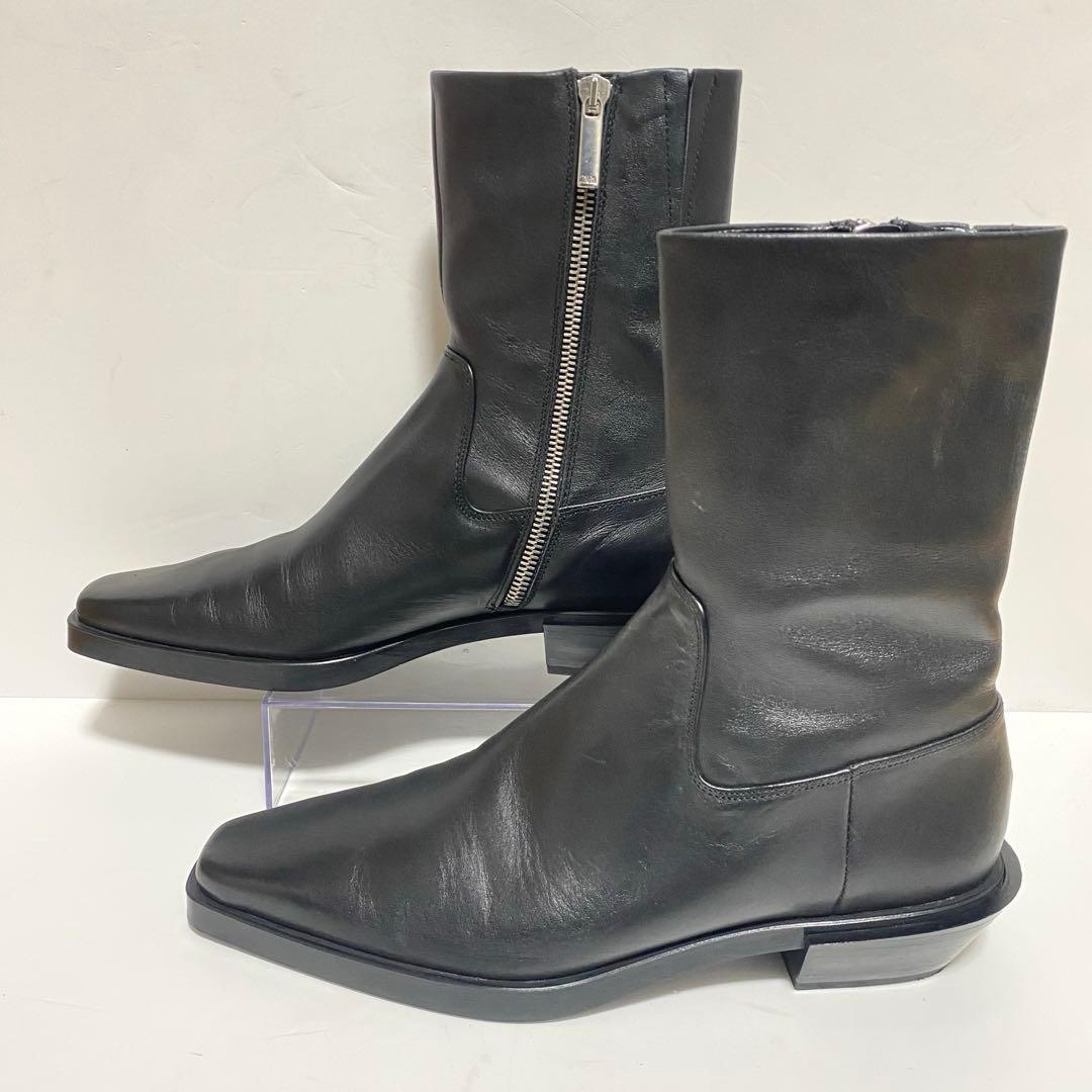 【美品】ZARA チェルシーブーツ サイドジップ スクエアトゥ24.5㎝