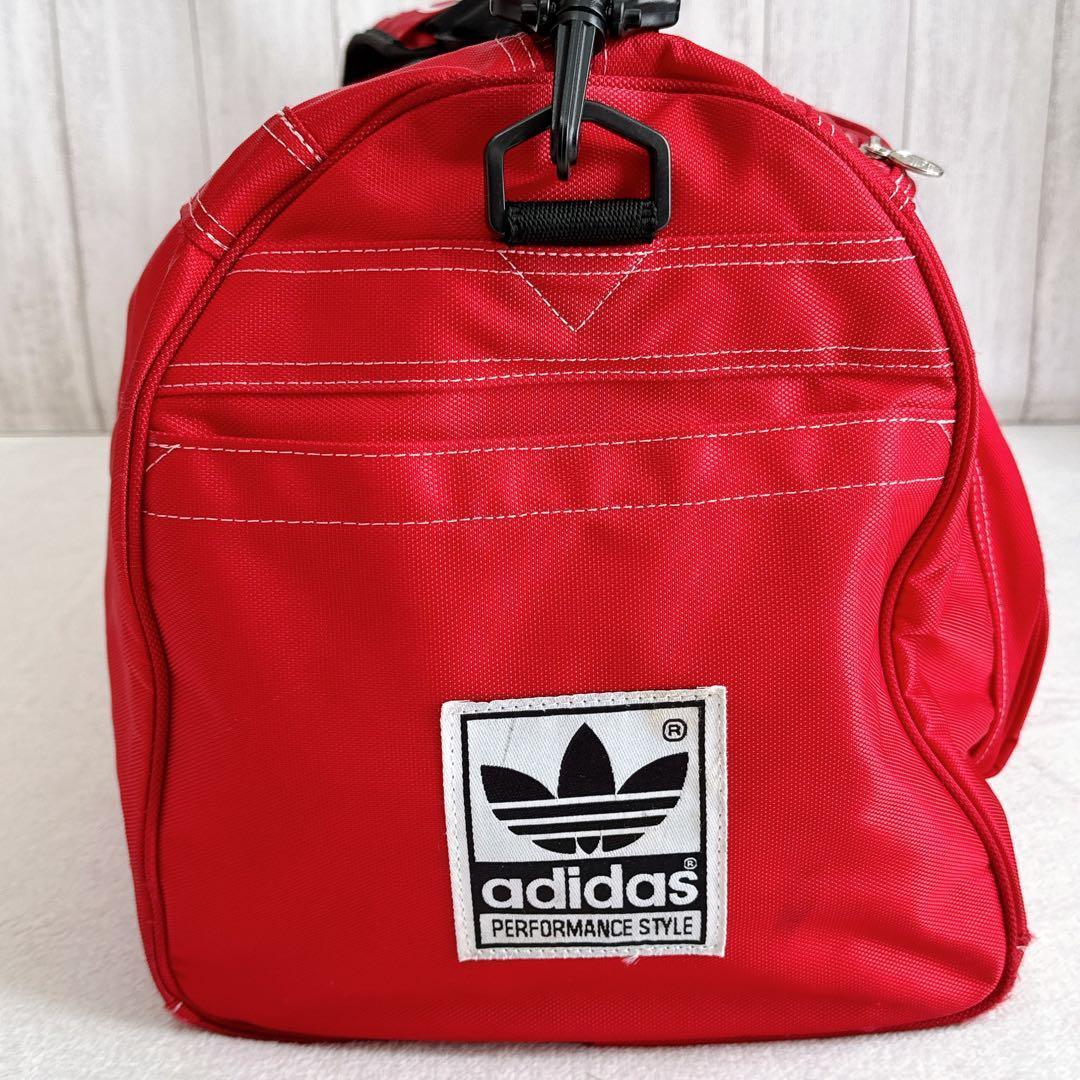 90s adidas アディダス トレフォイル ボストンバッグ 大容量 赤