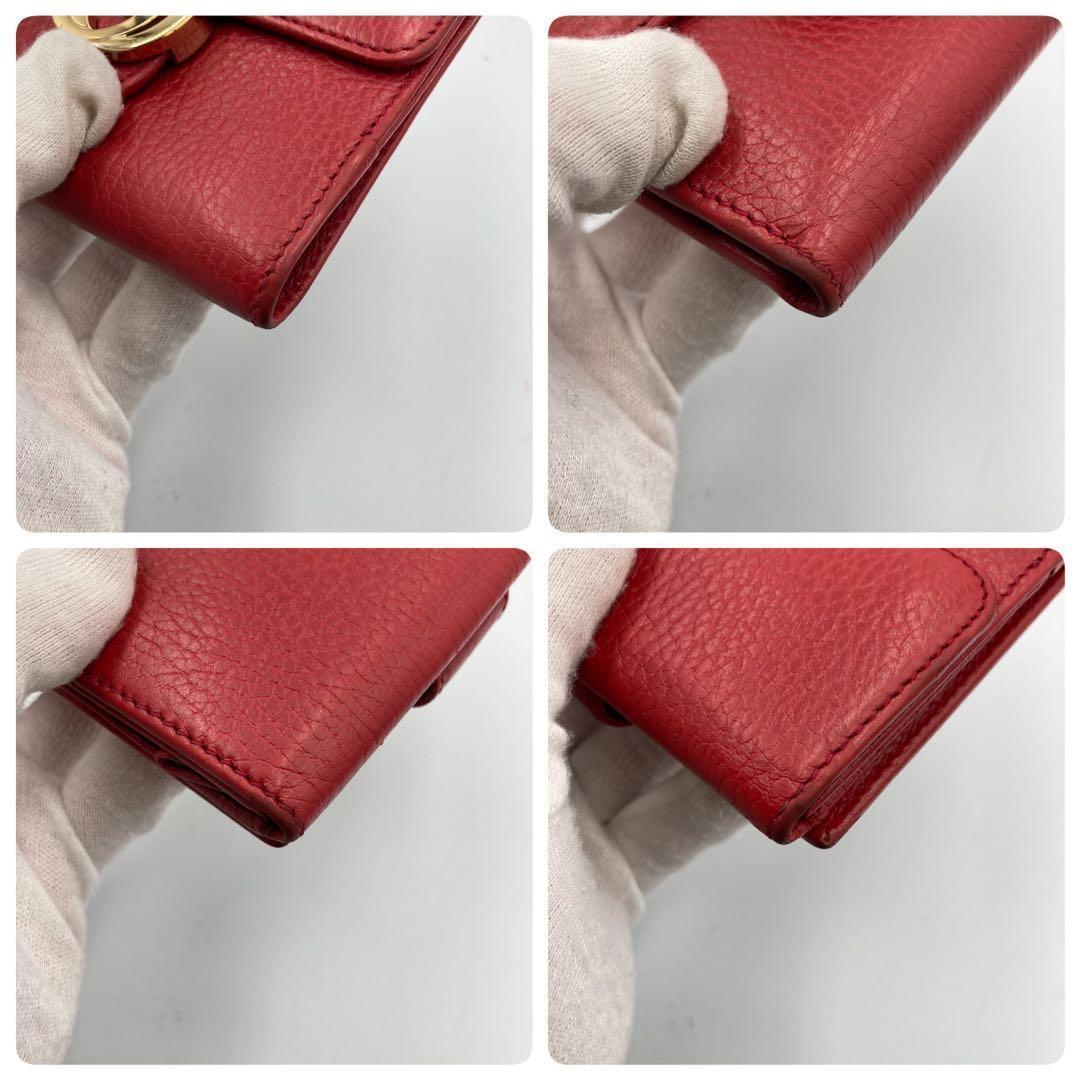 ！極美品！　GUCCI グッチ　折り財布　レザー　レッド　138A