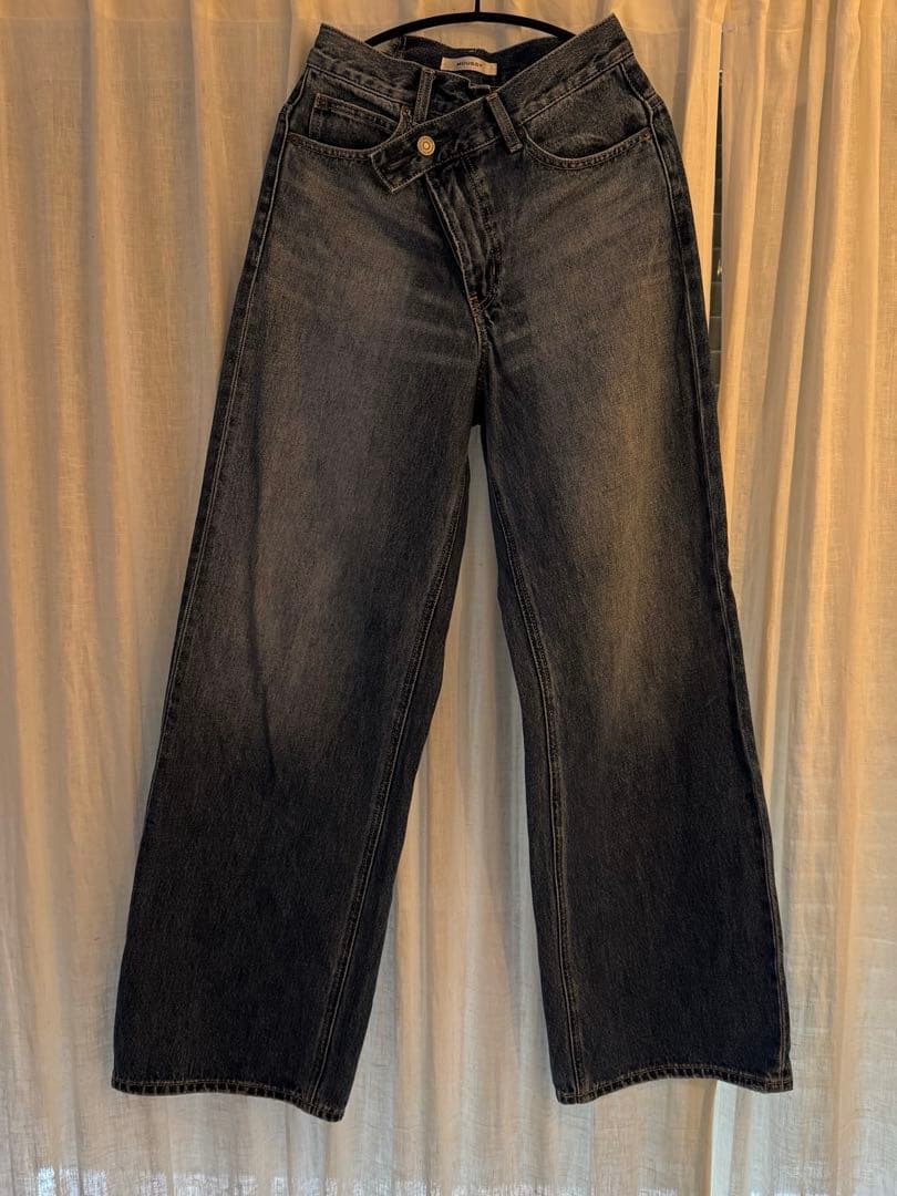 【美品】MOUSSY CROSS WAIST WIDE STRAIGHT