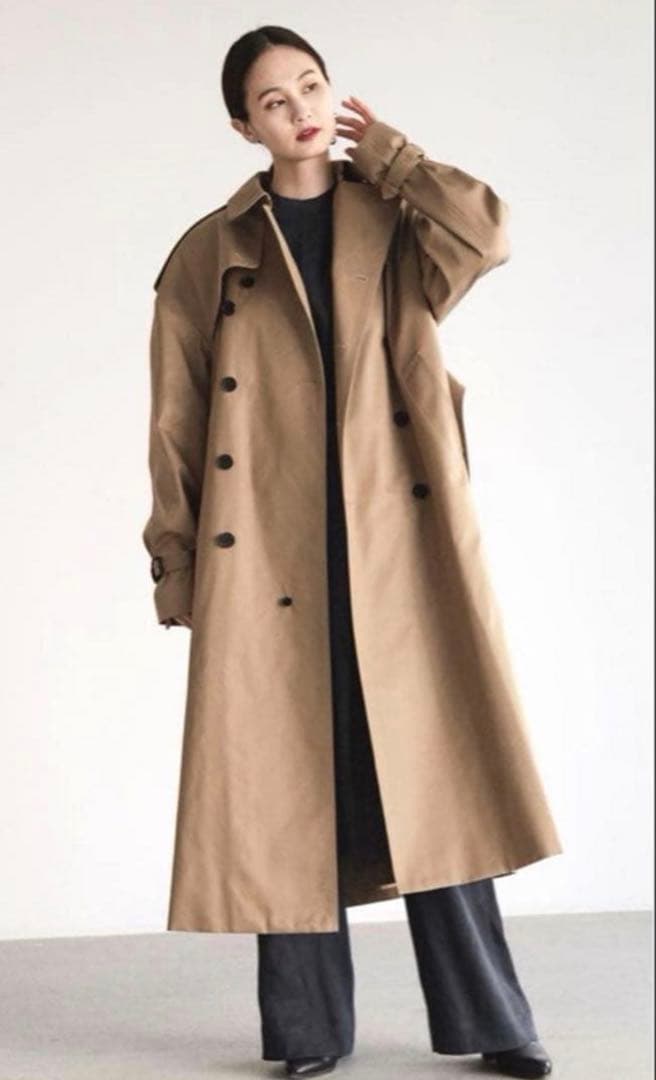 【✨23年式】HYKE ビッグフィット トレンチコートS ベージュ