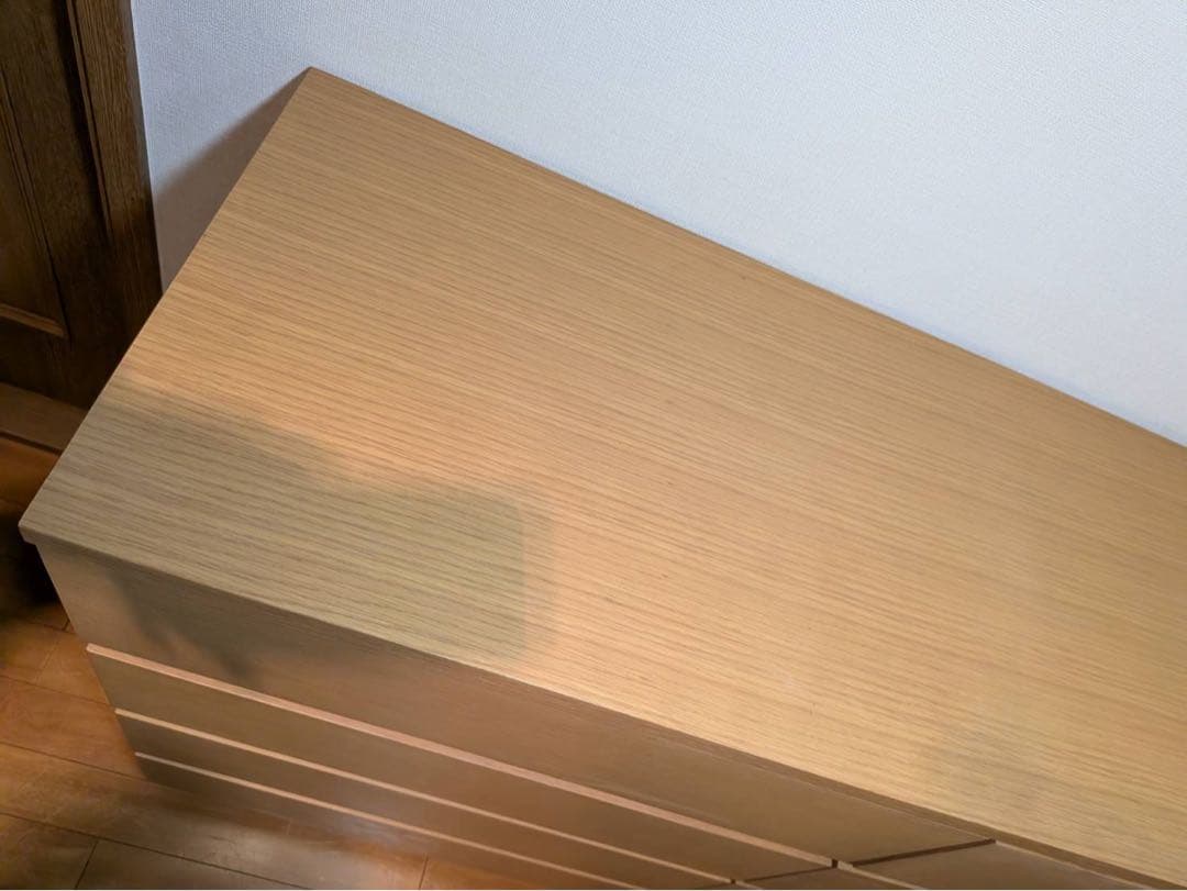 ■送料込■無印良品 木製チェスト 4段ワイド オーク材 タンス 棚 収納廃盤品