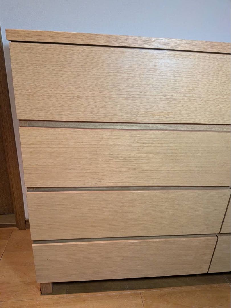 ■送料込■無印良品 木製チェスト 4段ワイド オーク材 タンス 棚 収納廃盤品