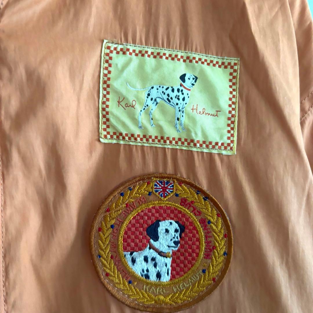 90s カールヘルム フード付き ボアジャケット ワッペン オレンジ ビンテージ