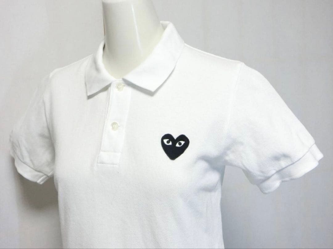 美品PLAY COMME des GARÇONSギャルソンホワイトポロシャツ S