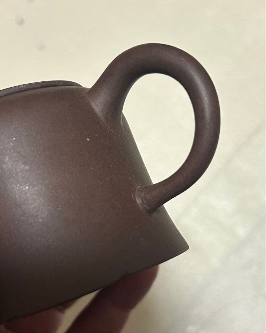 宜興紫砂壺 荊渓南孟臣製 紅泥 水平壺 単孔 工藝廠 中国茶器　カケ有