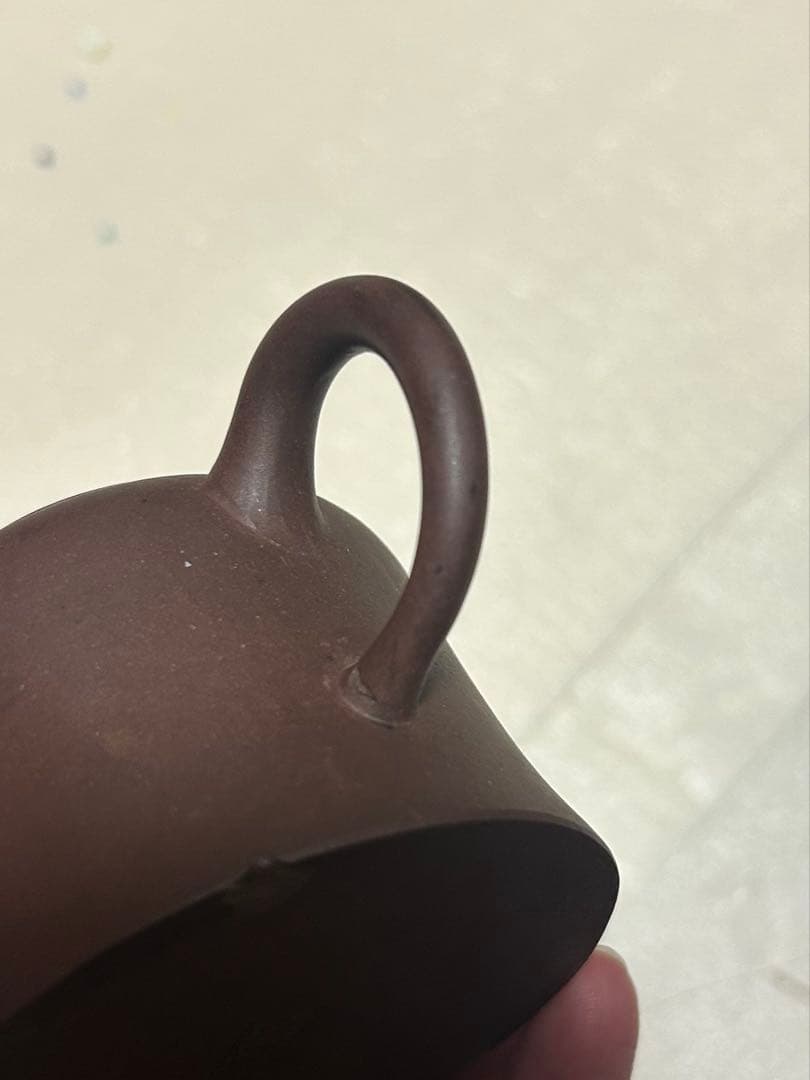 宜興紫砂壺 荊渓南孟臣製 紅泥 水平壺 単孔 工藝廠 中国茶器　カケ有