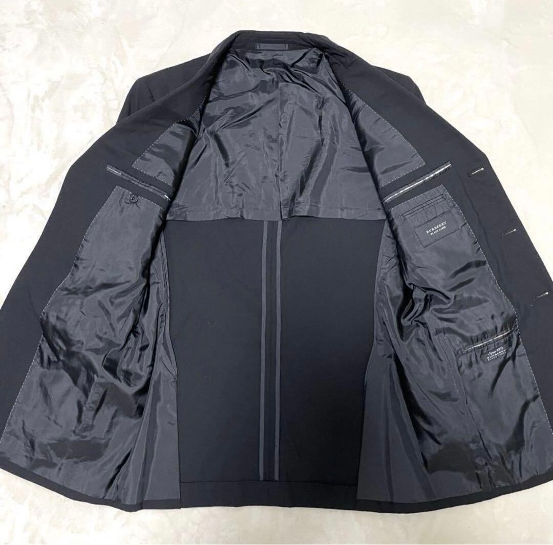 美品 バーバリー ブラックレーベル スーツ スーパー100S ジャケット 黒 L